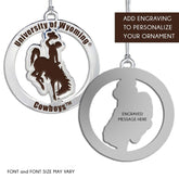 Fan Frenzy Gifts Wyoming Cowboys Licensed Silver Ornament